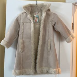 French Ivory Fur and suede kids coat 4